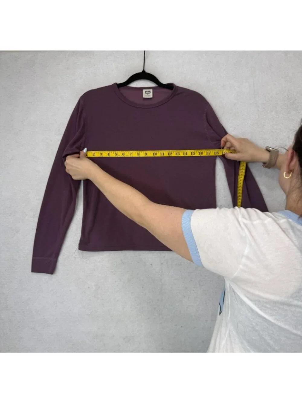 REI Shirt Girls XL Purple Long Sleeve Crew Neck Lightweight Base Layer Top